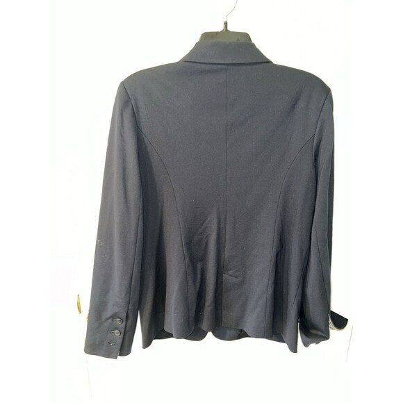 41 Hawthorn Jacket Womens L Blue Ponte Blazer Knit Single Button Contrast Cuff - Picture 8 of 9